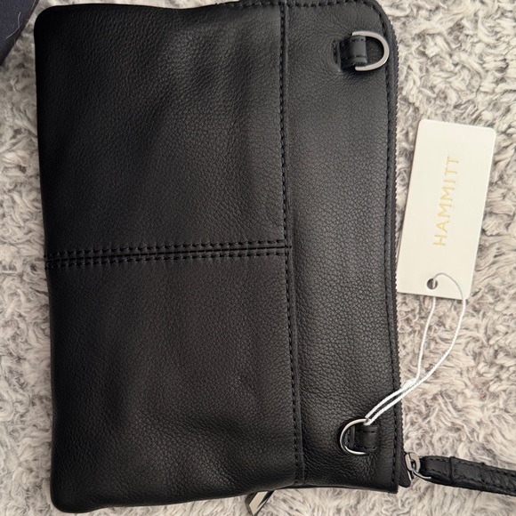 Hammitt Nash Small Black Wristlet with Red Zipper Gunmetal. NWT - Picture 3 of 4